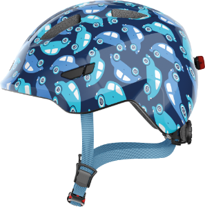 ABUS Smiley 3.0 LED Children's Bike Helmets, Blue Car, Upgrade Bikes