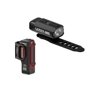 Lezyne Hecto Drive 500XL and Strip Drive LEDs - USB rechargeable Front and Rear Bike Lights Set