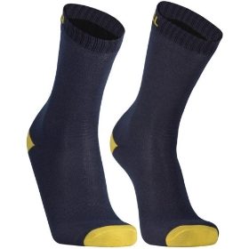 DexShell Ultra Thin Crew Waterproof Breathable Socks - Hiking, Cycling, Running - Navy Lime Yellow