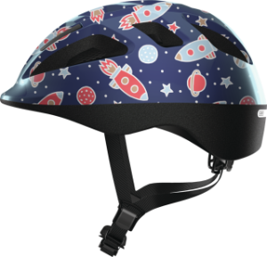 ABUS Smooty 2.0 Children's Bike Helmets,  Blue with rockets and planets design
